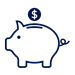 an icon of a piggy bank depicting financial wellbeing.