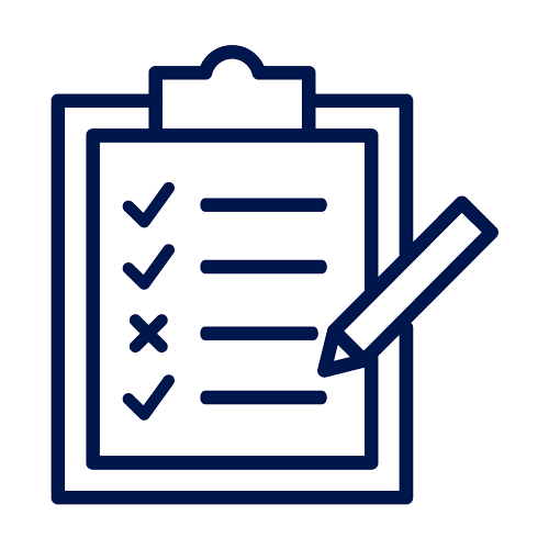 icon of a clipboard with a testing document attached to it