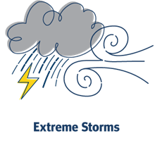 An icon representing extreme storms