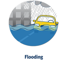 An icon representing flooding