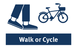 An icon representing walk or cycle