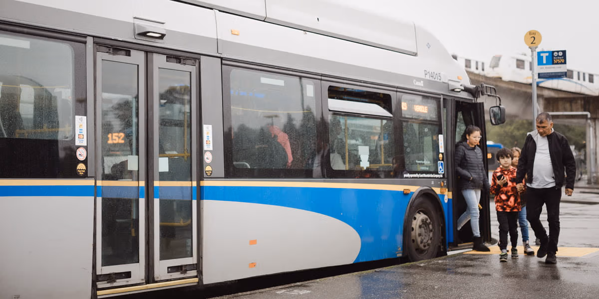 Passengers getting off the bus at bus bay 2