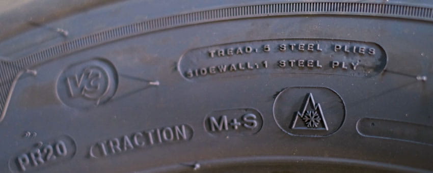 3 Peak Mountain Snowflake Tire close up