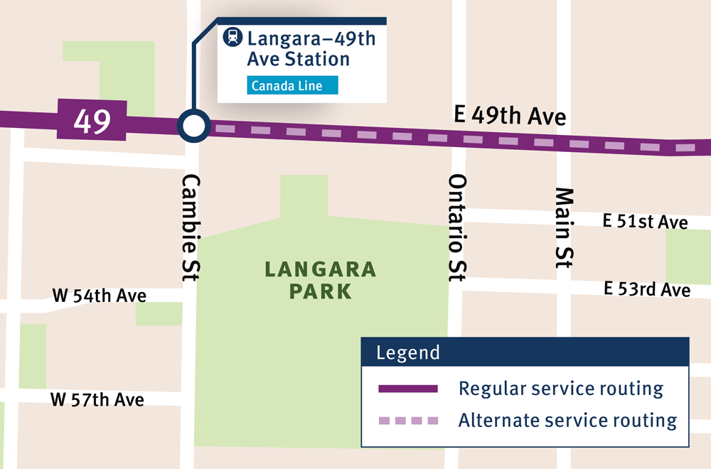 49 Metrotown Station Dunbar Loop UBC map